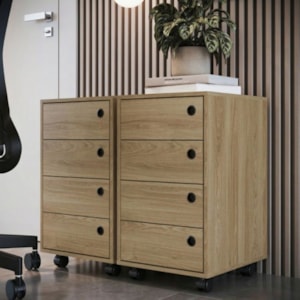 Kit 2 Gaveteiros Multiuso 36 cm P1072 Oak PP Milani Store