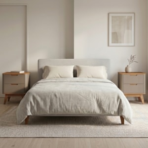 Kit 2 Mesa De Cabeceira 2 Gavetas Pes Madeira 50 cm Vicenza Fendi Hannover DCASA