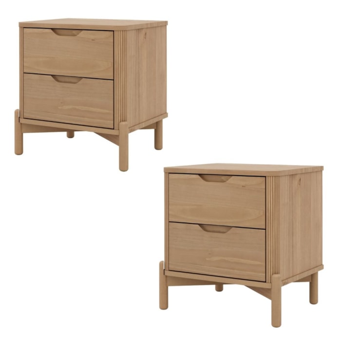 Kit 2 Mesa de Cabeceira Madeira Macica Taeda 52 cm 3300U Tauari Festra