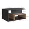 Kit 2 Mesa de Centro Para Sala 68 cm B92 Preto Montana NOVAM