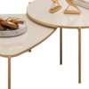 Kit 2 Mesas Centro Lina Cleia Pés Metal Off White DJ MOVEIS