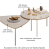 Kit 2 Mesas Centro Lina Cleia Pés Metal Off White DJ MOVEIS