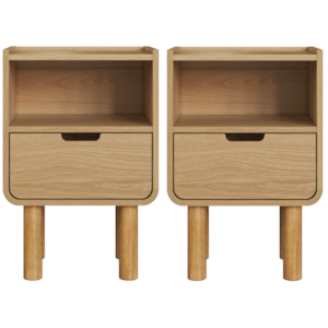 Kit 2 Mesas De Cabeceira 1 Gaveta 40 cm 28093 Aura Hanover Artesano