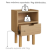 Kit 2 Mesas De Cabeceira 1 Gaveta 40 cm 28093 Aura Hanover Artesano