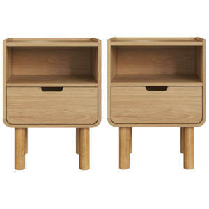 Kit 2 Mesas  De Cabeceira 1 Gaveta 45 cm 28094 Aura Hanover Artesano