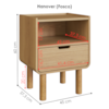 Kit 2 Mesas  De Cabeceira 1 Gaveta 45 cm 28094 Aura Hanover Artesano