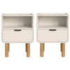 Kit 2 Mesas  De Cabeceira 1 Gaveta 45 cm 28094 Aura Off White Artesano