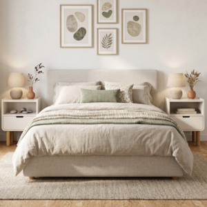 Kit 2 Mesas  De Cabeceira 1 Gaveta 45 cm 28094 Aura Off White Artesano