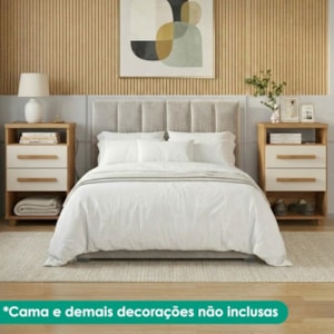 KIT 2 Mesas de Cabeceira 2 Gavetas 45 cm Valente Plus Cedro Areia RUDK