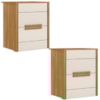 Kit 2 Mesas de Cabeceira Dhara 2 Gavetas 51 cm Freijo Off White Moval