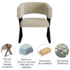 Kit 2 Poltronas Decorativas Mirela Pes Metal Boucle Bege VConcept