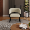 Kit 2 Poltronas Decorativas Mirela Pes Metal Boucle Bege VConcept
