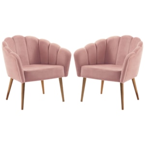 Kit 2 Poltronas Decorativas Pes Tauari 7049 Veludo Rosa Dmobiliario Kit 2 Poltronas Decorativas Pes Tauari 7049 Veludo Rosa Dmobiliario