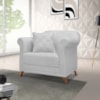 Kit 2 Poltronas Decorativas Retro Polo Linho Grigio Ezz