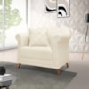 Kit 2 Poltronas Decorativas Retro Polo Linho Natural Ezz