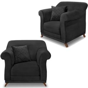 Kit 2 Poltronas Decorativas Retro Polo Veludo 2237 Ezz Kit 2 Poltronas Decorativas Retro Polo Veludo 2237 Ezz
