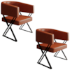 Kit 2 Poltronas Mirela Pes Metal Corino New Dallas VConcept
