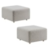 Kit 2 Puff Modular Block 74x74 cm Pes Madeira Boucle TCE 1018 MOLL