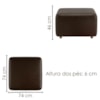 Kit 2 Puff Modular Block 74x74 cm Pes Madeira Courino TCS 721 MOLL