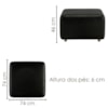 Kit 2 Puff Modular Block 74x74 cm Pes Madeira Courino TCS 724 MOLL