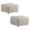 Kit 2 Puff Modular Block 74x74 cm Pes Madeira Linho TCS 701 MOLL