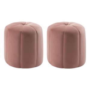 Kit 2 Puff Puf Para Sala P09 Veludo Rosa Dmobiliario Kit 2 Puff Puf Para Sala P09 Veludo Rosa Dmobiliario