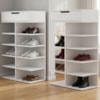 Kit 2 Sapateiras Multiuso 1 Gaveta 99X60 cm Agata Branco DCASA