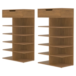 Kit 2 Sapateiras Multiuso 1 Gaveta 99X60 cm Agata Cedro DCASA