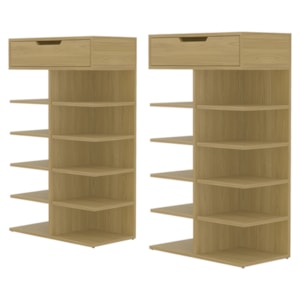Kit 2 Sapateiras Multiuso 1 Gaveta 99X60 cm Agata Hannover DCASA