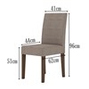 Kit 6 Cadeiras Estofadas 40003 Suede Amendoa Capuccino PLN