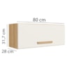 Kit Armario Aereo e Balcao 80cm 16978x16986 Freijo Off White Cristal Nicioli