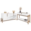 Kit Buffet Aparador 4 Portas 2 Gavetas Lizz Branco Cedro DCASA