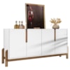 Kit Buffet Aparador 4 Portas 2 Gavetas Lizz Branco Cedro DCASA