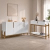 Kit Buffet Aparador 4 Portas 2 Gavetas Lizz Branco Cedro DCASA