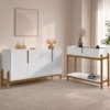 Kit Buffet Aparador 4 Portas 2 Gavetas Lizz Branco Cedro DCASA
