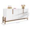 Kit Buffet Aparador 4 Portas 2 Gavetas Lizz Branco Cedro DCASA