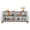 Kit Buffet Aparador 4 Portas 2 Gavetas Lizz Branco Cedro DCASA