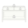 Kit Buffet Aparador 4 Portas 2 Gavetas Lizz Cinza Perola Cedro DCASA