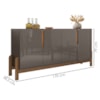 Kit Buffet Aparador 4 Portas 2 Gavetas Lizz Cinza Perola Cedro DCASA