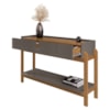Kit Buffet Aparador 4 Portas 2 Gavetas Lizz Cinza Perola Cedro DCASA