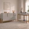 Kit Buffet Aparador 4 Portas 2 Gavetas Lizz Off White Cedro DCASA