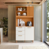 Kit Cozinha 3 Portas 2 Gavetas 92x188 cm Sicilia Piccolo Freijo Off Ripado Frisado POLIMAN