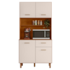 Kit Cozinha 4 Portas 1 Gaveta 90x188 cm New Izis Freijo Off Acetinado POLIMAN