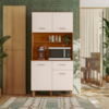 Kit Cozinha 4 Portas 1 Gaveta 90x188 cm New Izis Freijo Off Acetinado POLIMAN