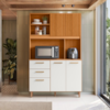 Kit Cozinha 5 Portas 2 Gavetas 115x188 cm Sicilia Medio Freijo Off Ripado Frisado POLIMAN