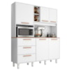 Kit Cozinha 5 Portas 3 Gavetas 161 cm Mari Branco Absoluto ZANZ