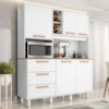 Kit Cozinha 5 Portas 3 Gavetas 161 cm Mari Branco Absoluto ZANZ