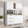 Kit Cozinha 5 Portas 3 Gavetas 161 cm Mari Branco Absoluto ZANZ