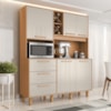 Kit Cozinha 5 Portas 3 Gavetas 161 cm Mari Cinamomo Areia ZANZ