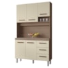Kit Cozinha 5P 3G 120 cm Vitoria Savana Off White Mobbs